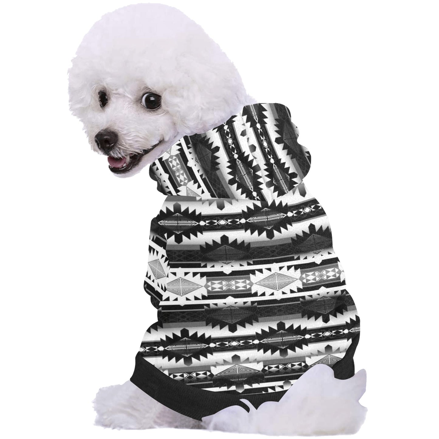 Okotoks Black and White Pet Dog Hoodie