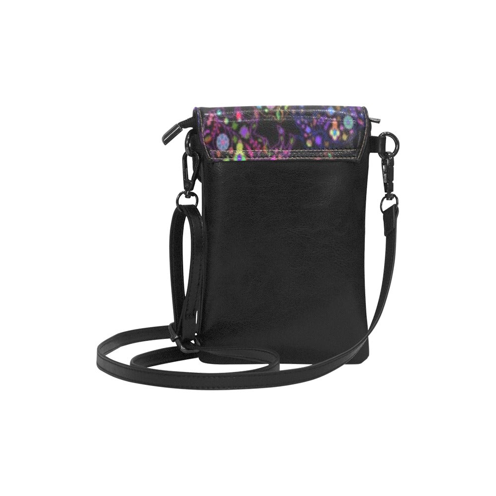 Neon Floral Buffalos Small Cell Phone Purse