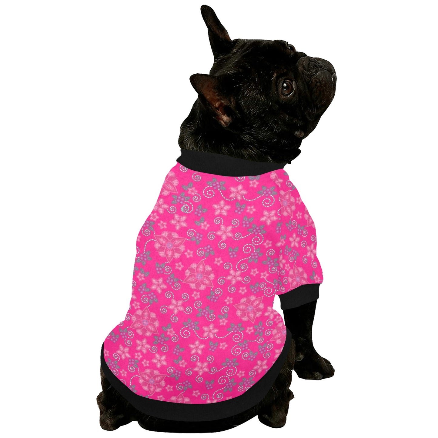 Berry Picking Pink Pet Dog Round Neck Shirt