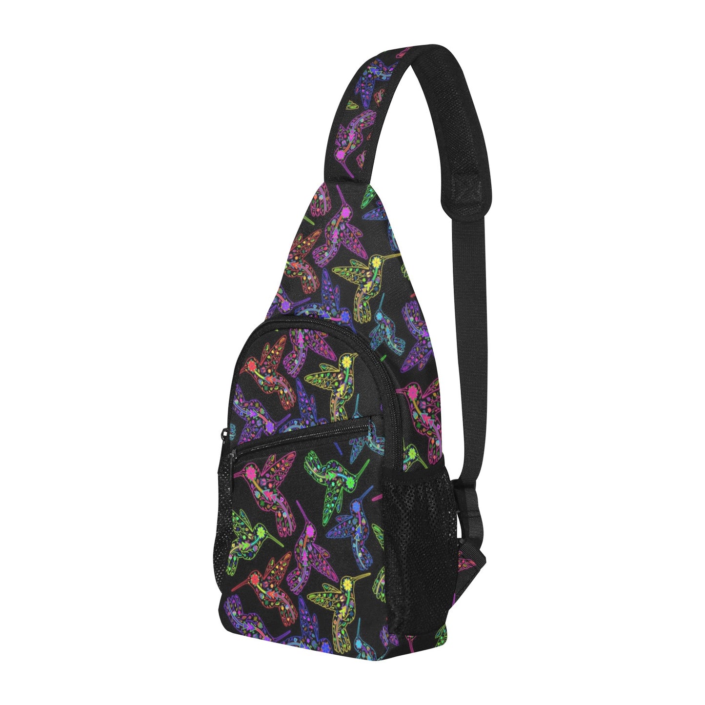 Neon Floral Hummingbirds Chest Bag