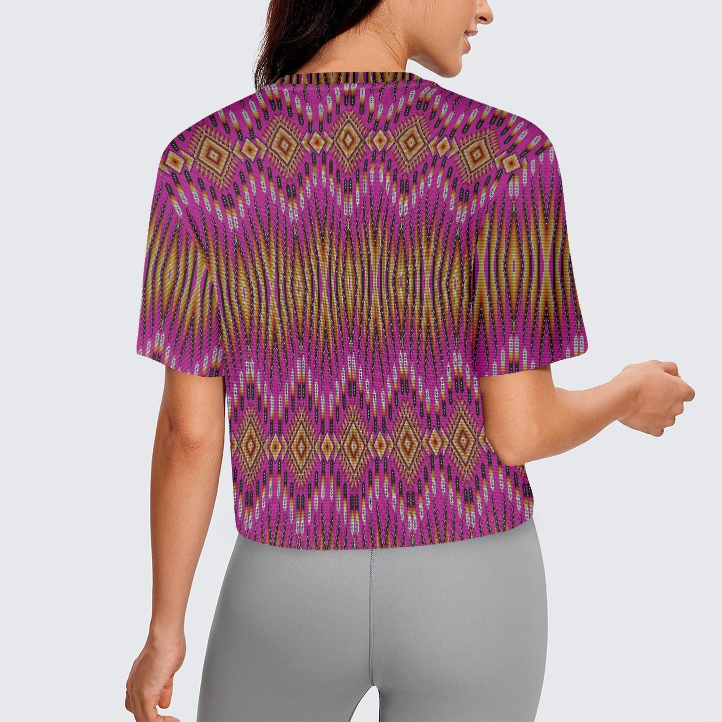 Fire Feather Pink Crop Top