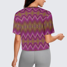 Load image into Gallery viewer, Fire Feather Pink Crop Top
