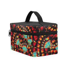 Load image into Gallery viewer, Hawk Feathers Fire and Turquoise Cosmetic Bag
