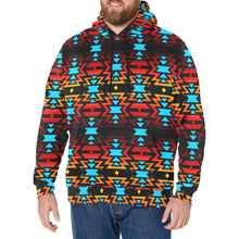 Load image into Gallery viewer, Black Fire and Sky Men&#39;s Long Sleeve Fleece Hoodie
