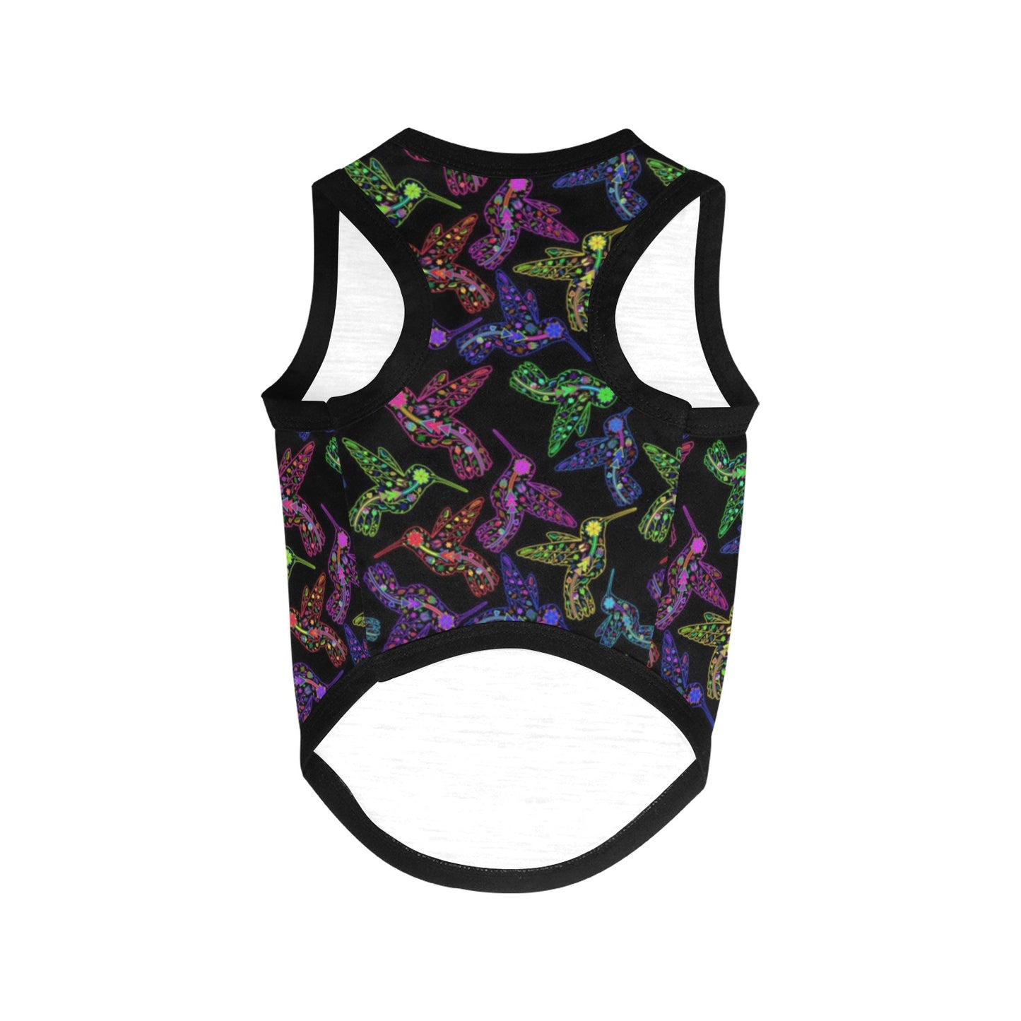 Neon Floral Hummingbirds Pet Tank Top