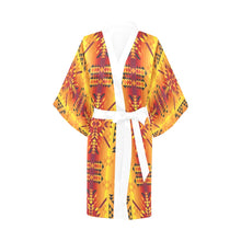 Load image into Gallery viewer, Desert Geo Yellow Red Kimono Robe
