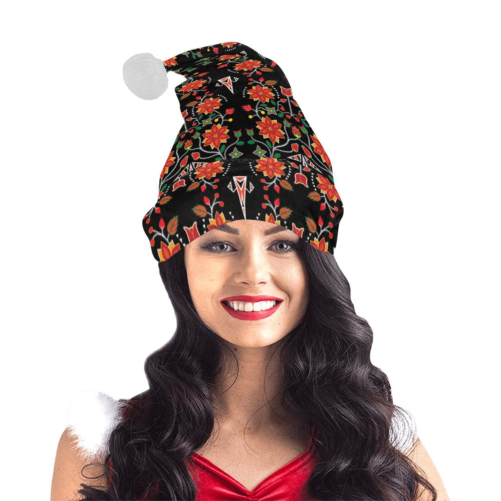 Floral Beadwork Six Bands Santa Hat