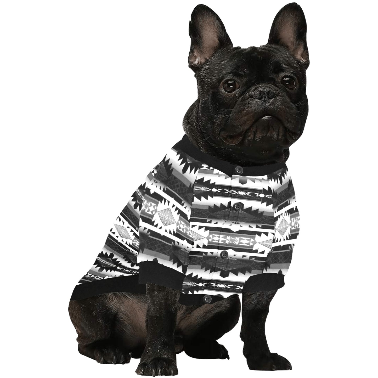 Okotoks Black and White Pet Dog Round Neck Shirt