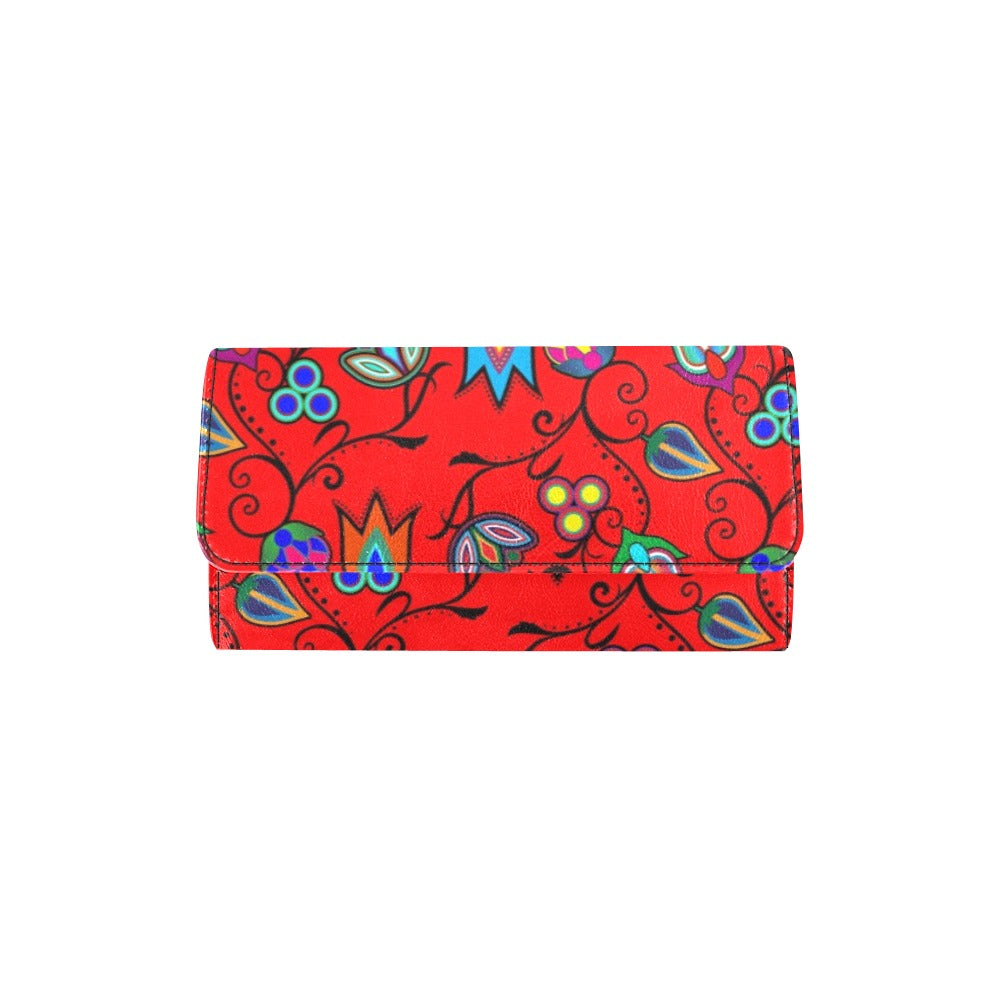 Indigenous Paisley Dahlia Women's Trifold Wallet