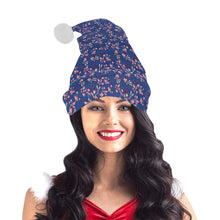 Load image into Gallery viewer, Swift Floral Peach Blue Santa Hat
