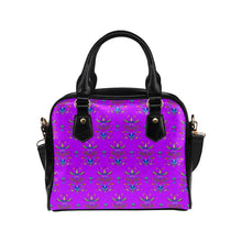 Load image into Gallery viewer, Dakota Damask Purple Shoulder Handbag
