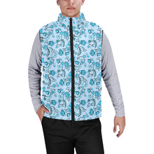 Load image into Gallery viewer, Blue Floral Amour Men&#39;s Padded Vest Jacket
