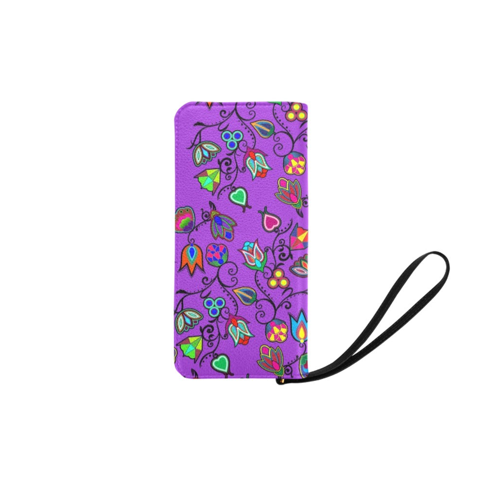 Indigenous Paisley Dark Orchid Women's Clutch Purse