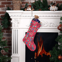 Load image into Gallery viewer, Blue Trio Cardinal Christmas Stocking
