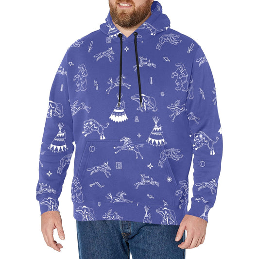 Ledger Dables Blue Men's Long Sleeve Fleece Hoodie