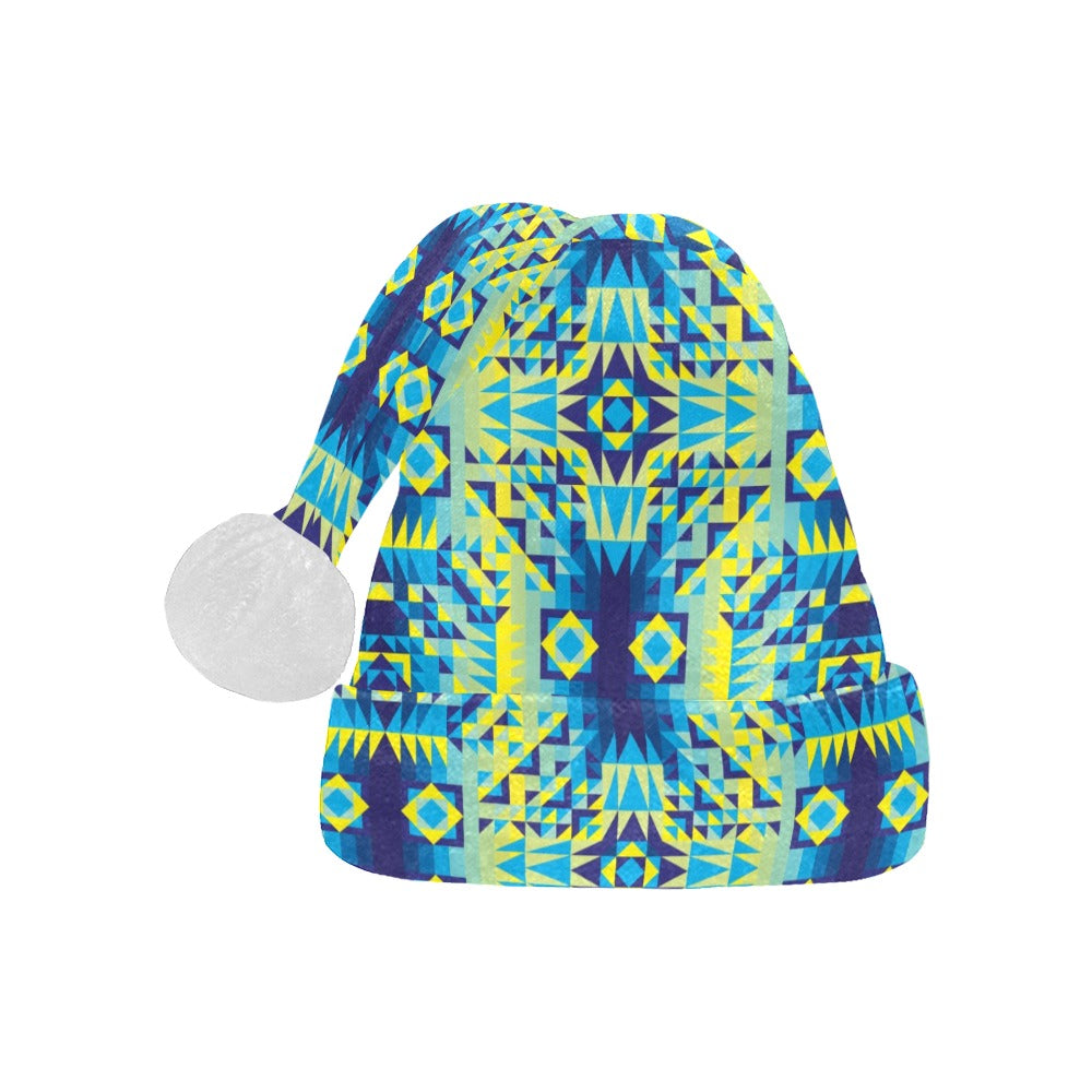 Kaleidoscope Jaune Bleu Santa Hat