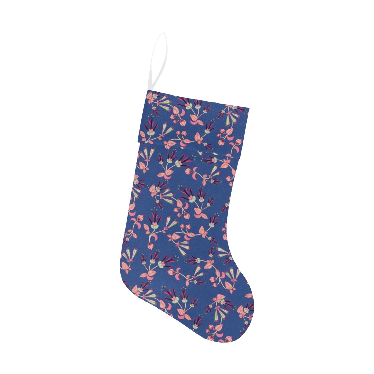 Swift Floral Peach Blue Christmas Stocking