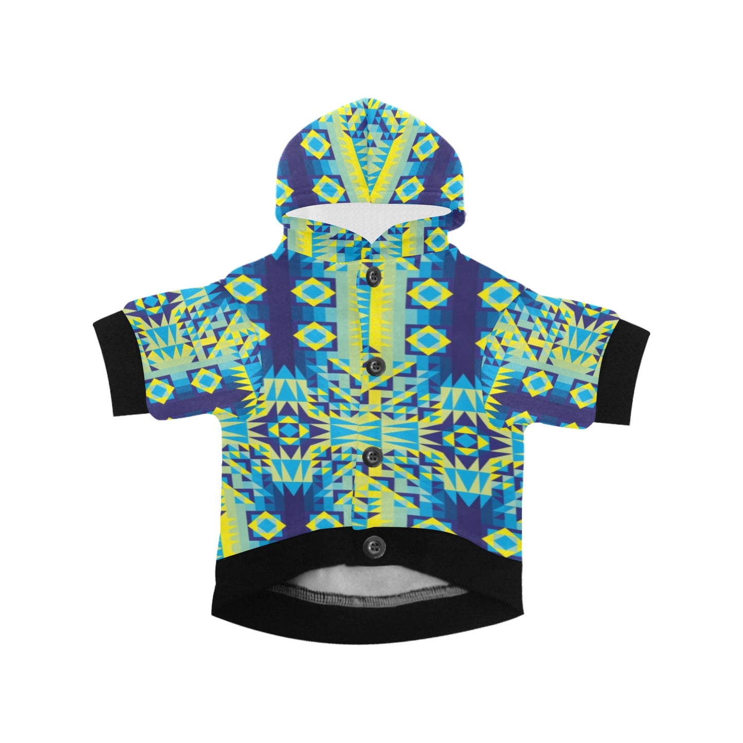 Kaleidoscope Jaune Bleu Pet Dog Hoodie