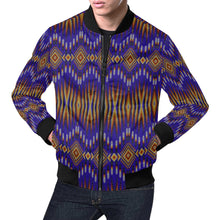 Load image into Gallery viewer, Fire Feather Blue Bomber Jacket for Men
