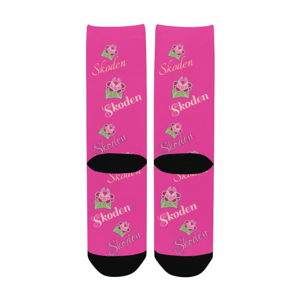 Ladies Skoden Floral Pink Women's Custom Socks