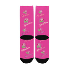 Load image into Gallery viewer, Ladies Skoden Floral Pink Women&#39;s Custom Socks
