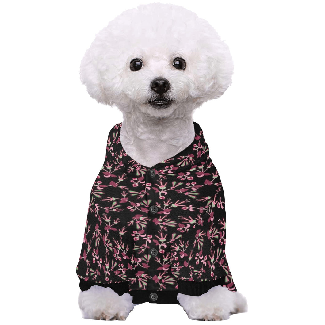 Floral Green Black Pet Dog Hoodie