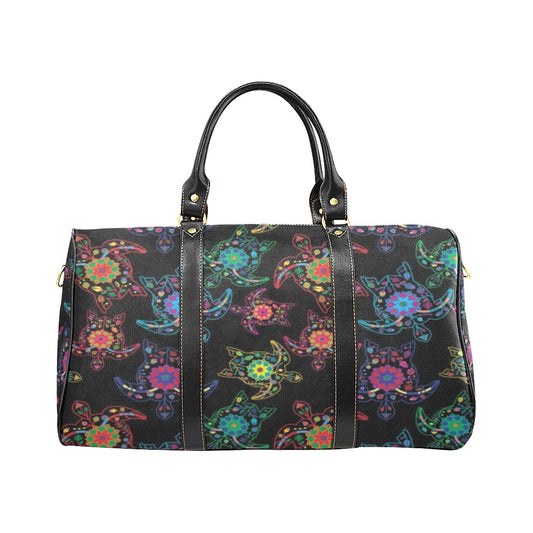 Neon Floral Turtle New Waterproof Travel Bag/Small