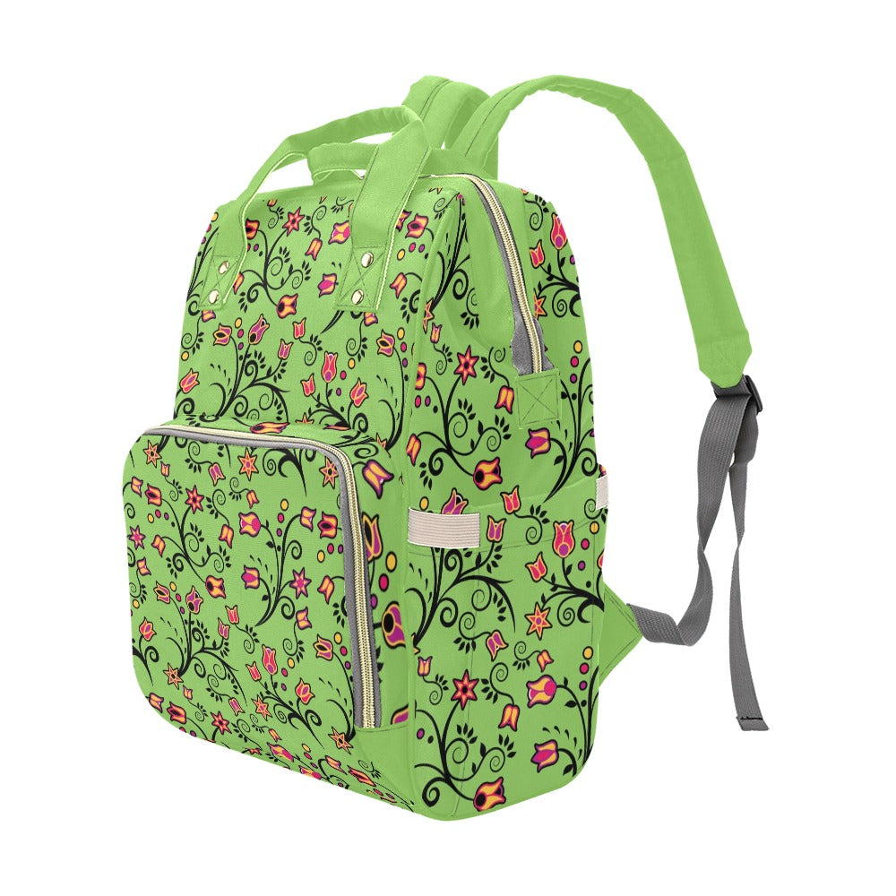 LightGreen Yellow Star Multi-Function Diaper Backpack/Diaper Bag