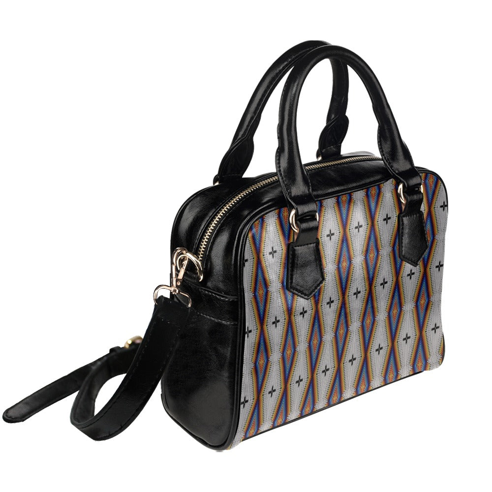 Diamond in the Bluff White Shoulder Handbag