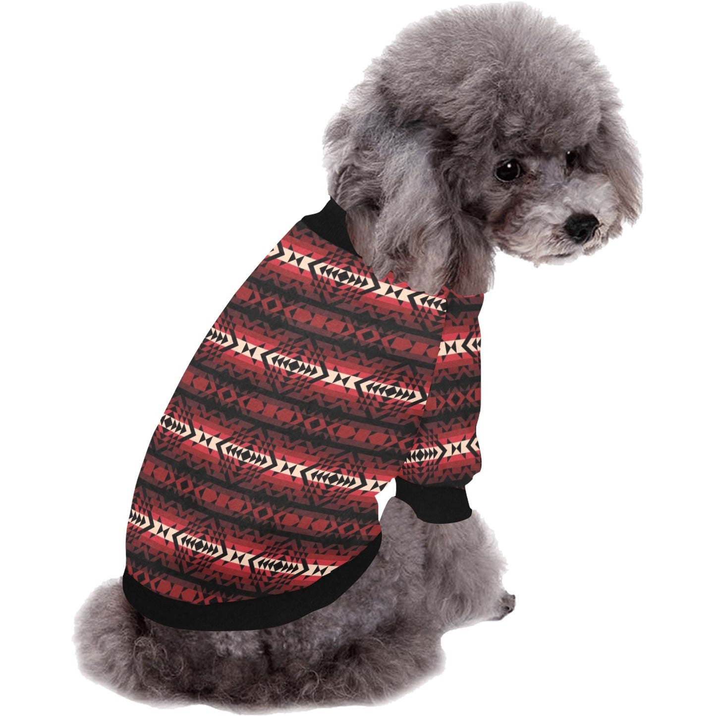 Black Rose Pet Dog Round Neck Shirt