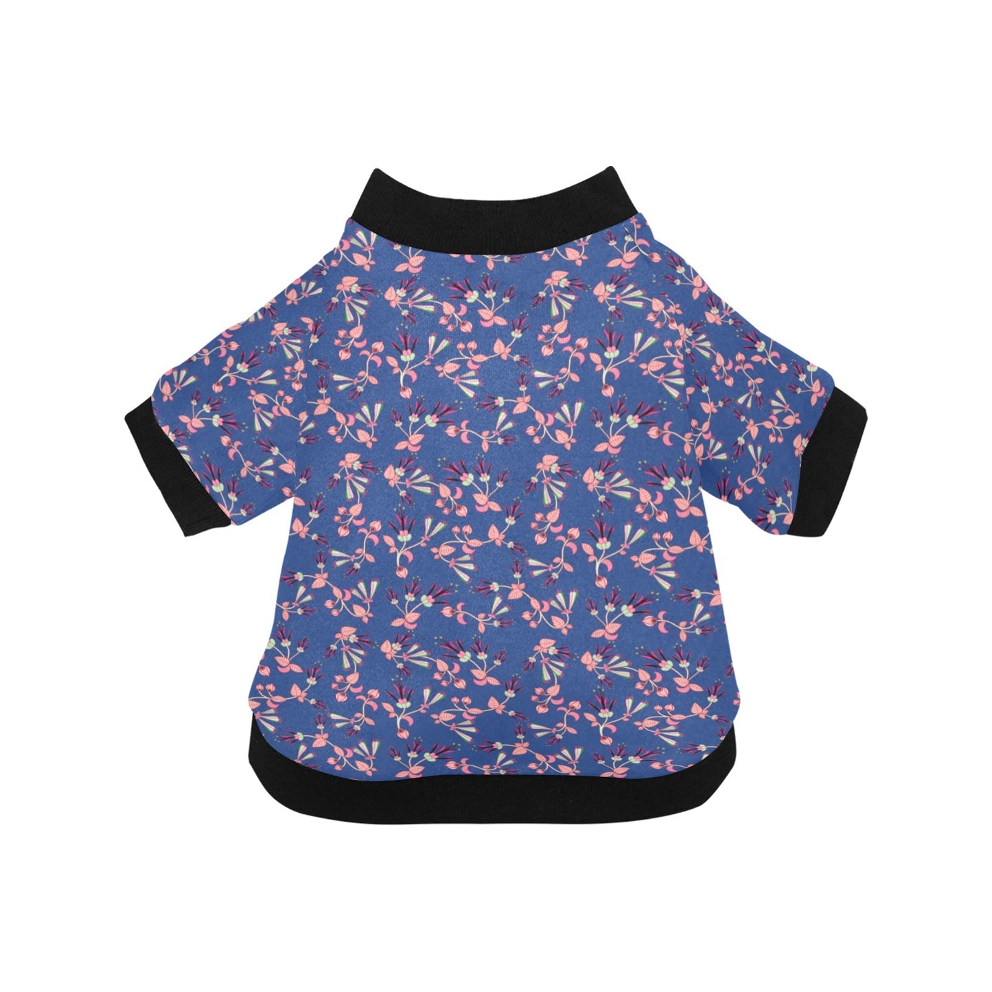 Swift Floral Peach Blue Pet Dog Round Neck Shirt