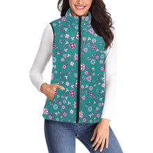 Load image into Gallery viewer, Burgundy Bloom Women&#39;s Padded Vest Jacket
