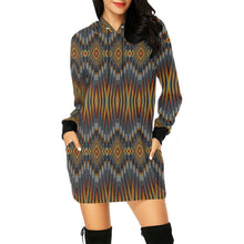 Load image into Gallery viewer, Fire Feather Grey Hoodie Dress
