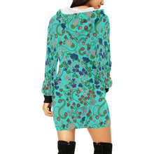 Load image into Gallery viewer, Grandmother Stories Turquoise Hoodie Dress
