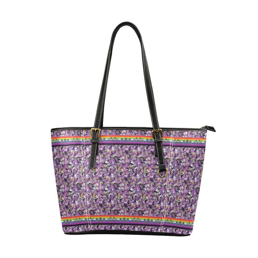 Culture in Nature Purple Leather Tote Bag