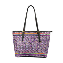 Load image into Gallery viewer, Culture in Nature Purple Leather Tote Bag
