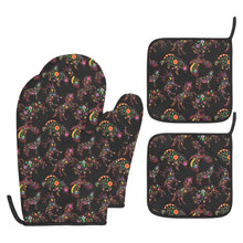 Load image into Gallery viewer, Neon Floral Animals Oven Mitt &amp; Pot Holder
