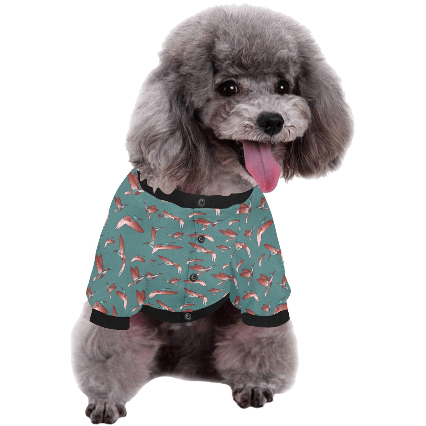 Red Swift Turquoise Pet Dog Round Neck Shirt