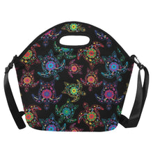 Load image into Gallery viewer, Neon Floral Turtle Neoprene Lunch Bag/Large
