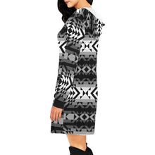 Load image into Gallery viewer, Black Rose Shadow Hoodie Dress
