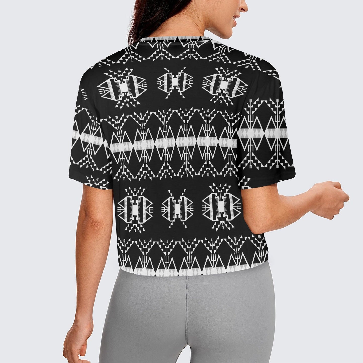 Sacred Trust Black and White Crop Top