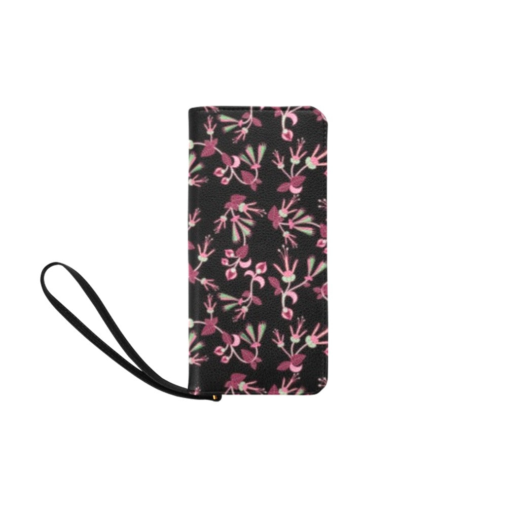 Floral Green Black Clutch