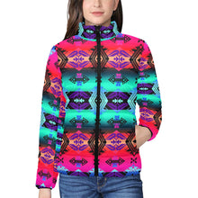 Load image into Gallery viewer, Sovereign Nation Sunrise Women&#39;s Stand Collar Padded Jacket
