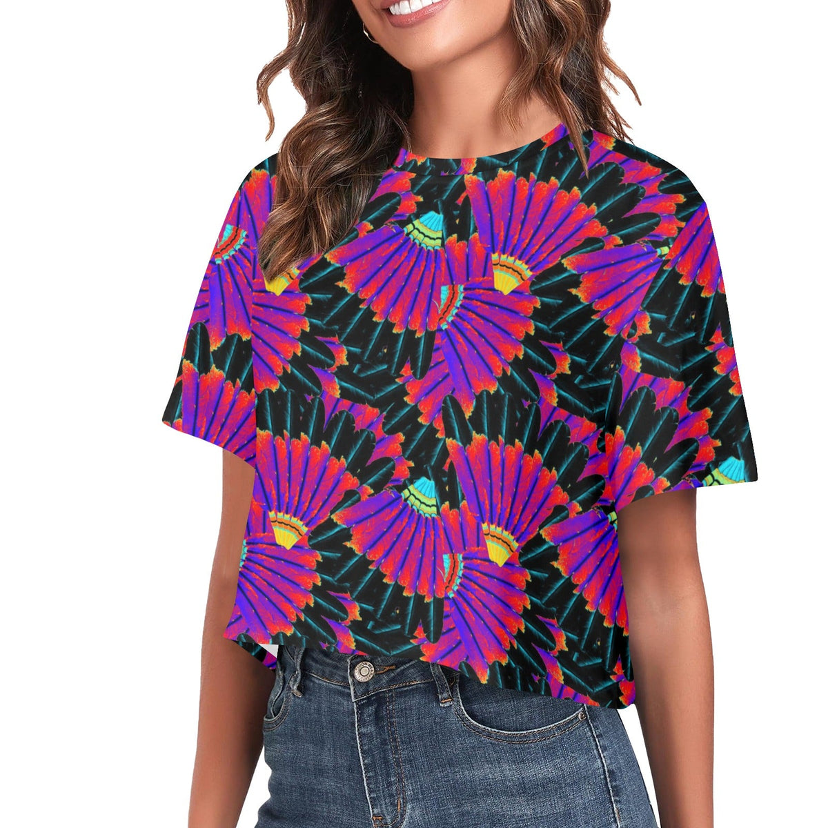 Eagle Feather Remix Crop Top