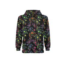 Load image into Gallery viewer, Neon Floral Bears Men&#39;s Long Sleeve Fleece Hoodie
