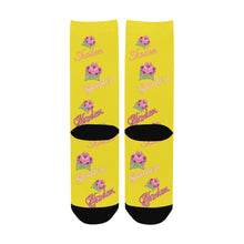 Load image into Gallery viewer, Ladies Skoden Floral Yellow Women&#39;s Custom Socks
