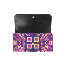 Load image into Gallery viewer, Kaleidoscope Bleu Women&#39;s Trifold Wallet
