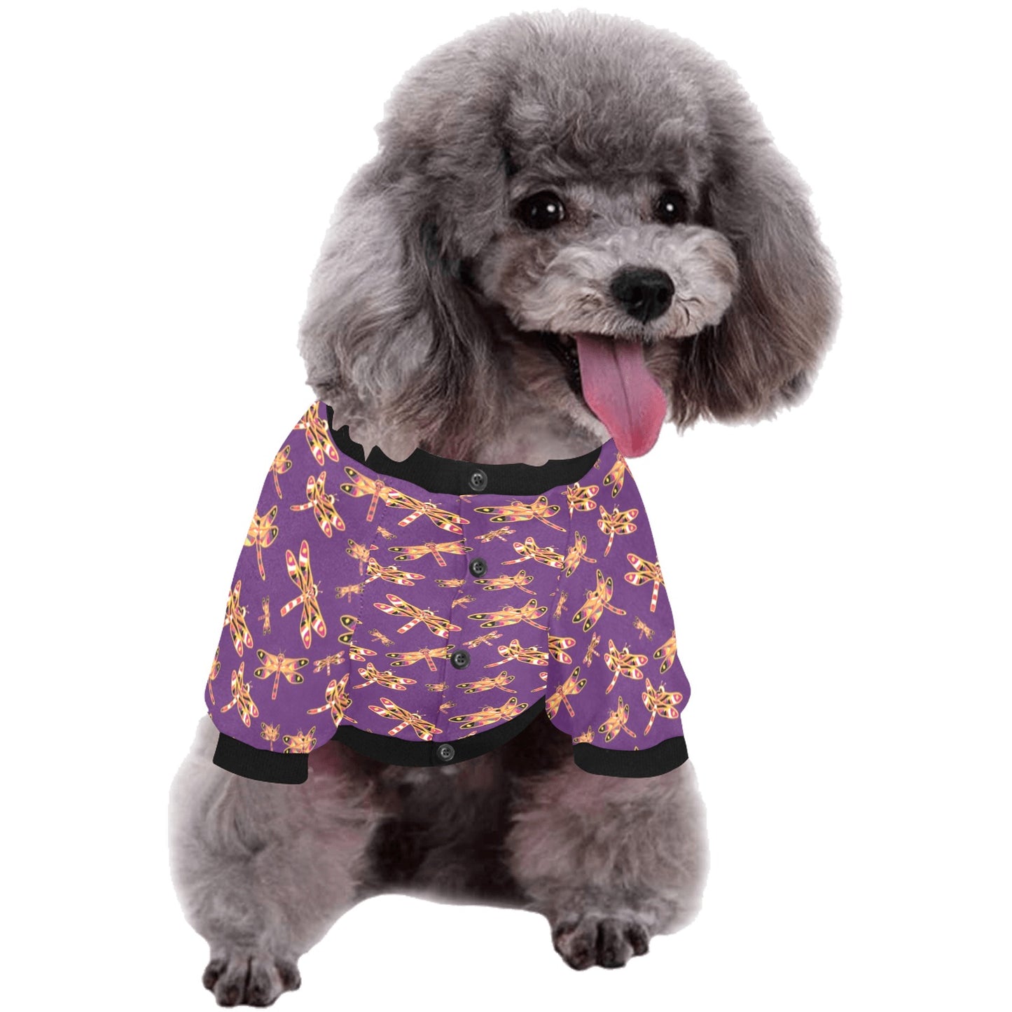 Gathering Yellow Purple Pet Dog Round Neck Shirt