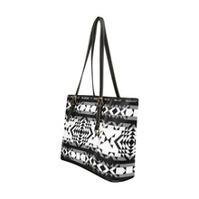 Load image into Gallery viewer, Black Rose Blizzard Leather Tote Bag
