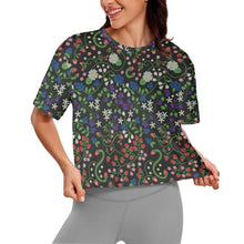 Load image into Gallery viewer, Grandmother Stories Midnight Crop Top
